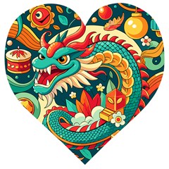 Chinese New Year – Year of the Dragon Wooden Puzzle Heart