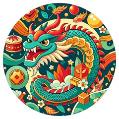 Chinese New Year – Year Of The Dragon Round Trivet by Valentinaart