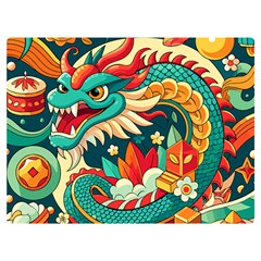 Chinese New Year – Year Of The Dragon Two Sides Premium Plush Fleece Blanket (extra Small) by Valentinaart