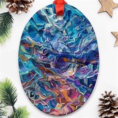 Kaleidoscopic Currents Ornament (oval) by kaleidomarblingart