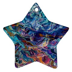 Kaleidoscopic Currents Ornament (star) by kaleidomarblingart