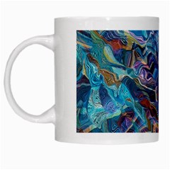 Kaleidoscopic Currents White Mug by kaleidomarblingart