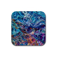 Kaleidoscopic Currents Rubber Coaster (square) by kaleidomarblingart