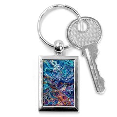 Kaleidoscopic Currents Key Chain (rectangle) by kaleidomarblingart