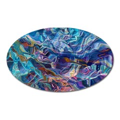 Kaleidoscopic Currents Oval Magnet by kaleidomarblingart