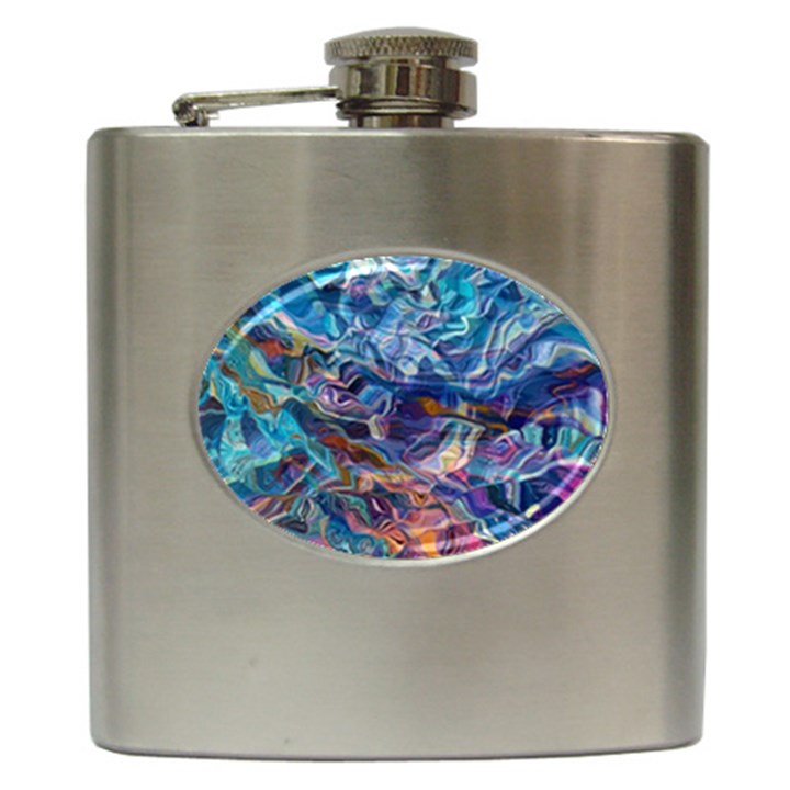 Kaleidoscopic currents Hip Flask (6 oz)