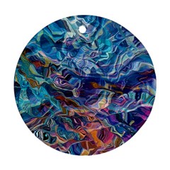 Kaleidoscopic Currents Round Ornament (two Sides) by kaleidomarblingart