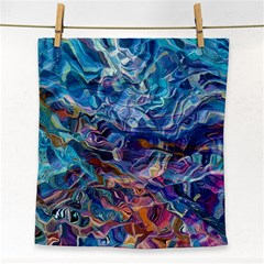 Kaleidoscopic Currents Face Towel by kaleidomarblingart