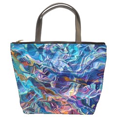 Kaleidoscopic Currents Bucket Bag by kaleidomarblingart