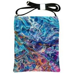 Kaleidoscopic Currents Shoulder Sling Bag by kaleidomarblingart