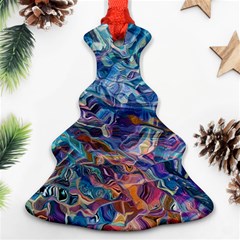 Kaleidoscopic Currents Ornament (christmas Tree)  by kaleidomarblingart