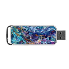 Kaleidoscopic Currents Portable Usb Flash (one Side) by kaleidomarblingart