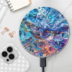 Kaleidoscopic Currents Wireless Fast Charger(white) by kaleidomarblingart