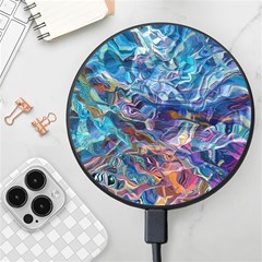 Kaleidoscopic Currents Wireless Fast Charger(black) by kaleidomarblingart