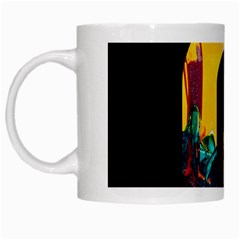 Abstract, Dark Background, Black, Typography,g White Mug by nateshop