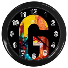 Abstract, Dark Background, Black, Typography,g Wall Clock (black) by nateshop