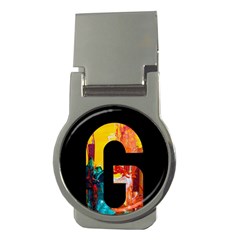 Abstract, Dark Background, Black, Typography,g Money Clips (round)  by nateshop