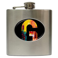 Abstract, Dark Background, Black, Typography,g Hip Flask (6 Oz) by nateshop