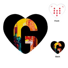 Abstract, Dark Background, Black, Typography,g Playing Cards Single Design (heart) by nateshop