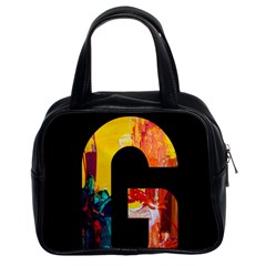 Abstract, Dark Background, Black, Typography,g Classic Handbag (two Sides) by nateshop