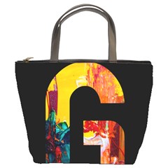 Abstract, Dark Background, Black, Typography,g Bucket Bag by nateshop