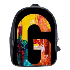 Abstract, Dark Background, Black, Typography,g School Bag (xl) by nateshop