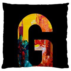 Abstract, Dark Background, Black, Typography,g Large Premium Plush Fleece Cushion Case (one Side) by nateshop