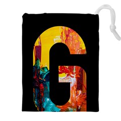 Abstract, Dark Background, Black, Typography,g Drawstring Pouch (4xl) by nateshop