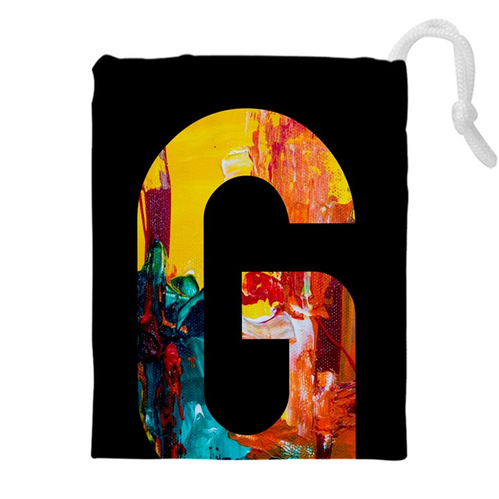 Abstract, Dark Background, Black, Typography,g Drawstring Pouch (5XL)