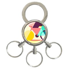 Bicycle, Geometric Figures, Art, 3-ring Key Chain by nateshop