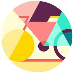 Bicycle, Geometric Figures, Art, Wooden Puzzle Round