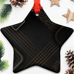 Black Background With Gold Lines Ornament (star) by nateshop