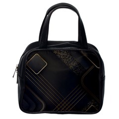 Black Background With Gold Lines Classic Handbag (one Side) by nateshop