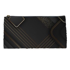 Black Background With Gold Lines Pencil Case by nateshop