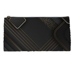 Black Background With Gold Lines Pencil Case Front