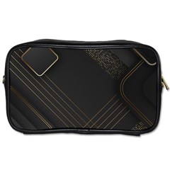 Black Background With Gold Lines Toiletries Bag (two Sides) by nateshop