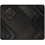 Black Background With Gold Lines Two Sides Fleece Blanket (Medium) 58.8 x47.4  Blanket Back