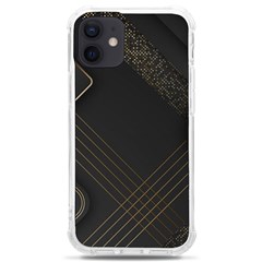 Black Background With Gold Lines Iphone 12 Mini Tpu Uv Print Case	 by nateshop