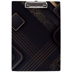 Black Background With Gold Lines A4 Acrylic Clipboard by nateshop