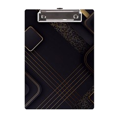 Black Background With Gold Lines A5 Acrylic Clipboard by nateshop