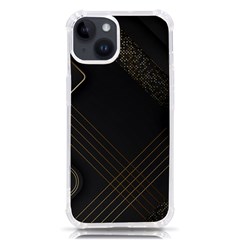 Black Background With Gold Lines Iphone 14 Tpu Uv Print Case by nateshop