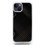 Black Background With Gold Lines iPhone 14 TPU UV Print Case Front