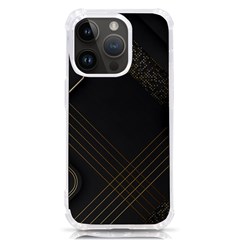 Black Background With Gold Lines Iphone 14 Pro Tpu Uv Print Case by nateshop