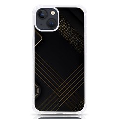 Black Background With Gold Lines Iphone 13 Tpu Uv Print Case by nateshop