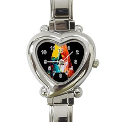 Bstract, Dark Background, Black, Typography,a Heart Italian Charm Watch by nateshop