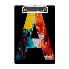 Bstract, Dark Background, Black, Typography,a A5 Acrylic Clipboard by nateshop