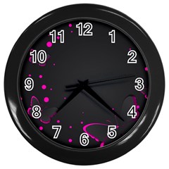 Butterflies, Abstract Design, Pink Black Wall Clock (black) by nateshop