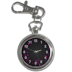 Butterflies, Abstract Design, Pink Black Key Chain Watches by nateshop