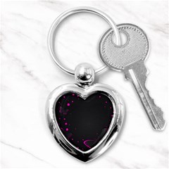 Butterflies, Abstract Design, Pink Black Key Chain (heart) by nateshop