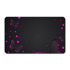 Butterflies, Abstract Design, Pink Black Magnet (rectangular) by nateshop